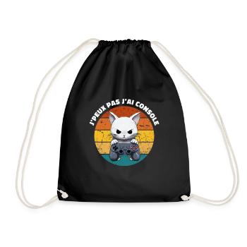 J'peux pas je geek humour jeux vidéo gamer chat - Sac de sport léger - noir - Devant