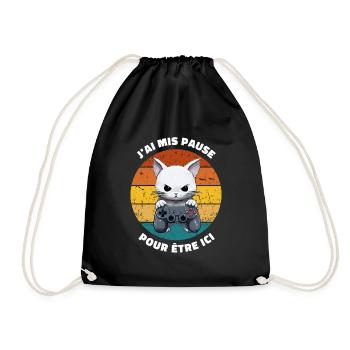 J'ai mis pause pour être ici joueur humour - Sac de sport léger - noir - Devant