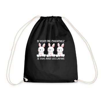 Cadeau agriculteur éleveur de lapins - Sac de sport léger - noir - Devant