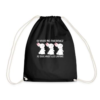 Cadeau agriculteur éleveur de lapins - Sac de sport léger - noir - Devant