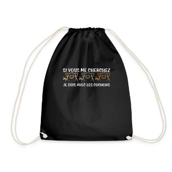 Cadeau agriculteur éleveur de porcs - Sac de sport léger - noir - Devant