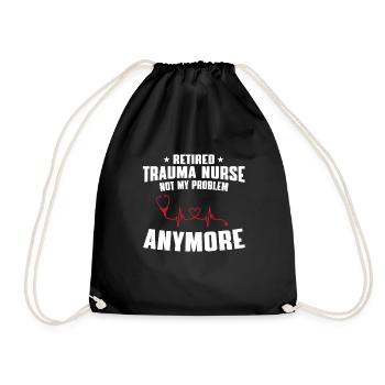 Retired accident nurse - Drawstring Bag - black - Front