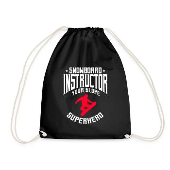 Funny Ski Instructor Saying Shirt - Drawstring Bag - black - Front