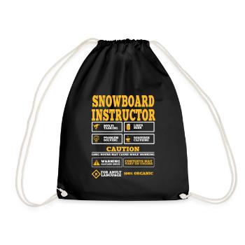 Funny Ski Instructor Saying Shirt - Drawstring Bag - black - Front