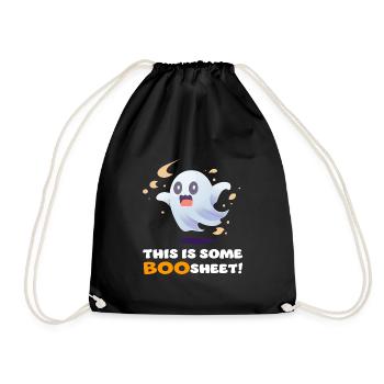 This Is Some Boo Sheet Funny Halloween Ghost - Drawstring Bag - black - Front