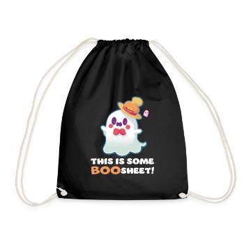 This Is Some Boo Sheet Funny Halloween Ghost - Drawstring Bag - black - Front
