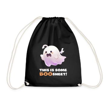 Lustiger Boo Sheet Spruch Süßer Halloween Geist - Turnbeutel - Schwarz - Vorne