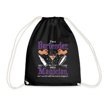 Bartender worries - Drawstring Bag - black - Front