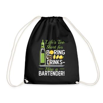 Boring Drinks - Turnbeutel - Schwarz - Vorne
