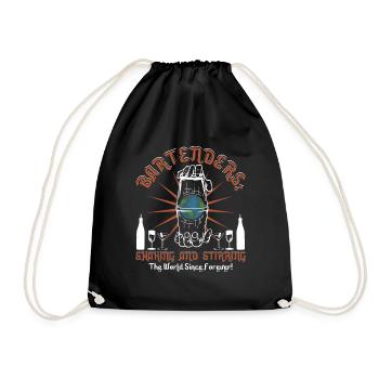 Bartenders shaking - Drawstring Bag - black - Front