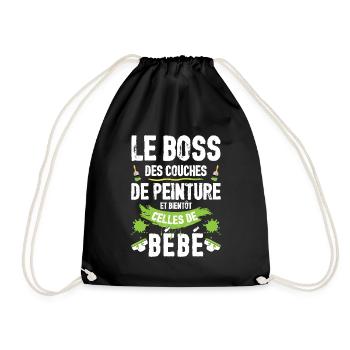 Annonce Grossesse Papa Peintre Bâtiment Humour - Sac de sport léger - noir - Devant