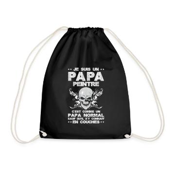 Annonce Grossesse Papa Peintre Bâtiment Humour - Sac de sport léger - noir - Devant