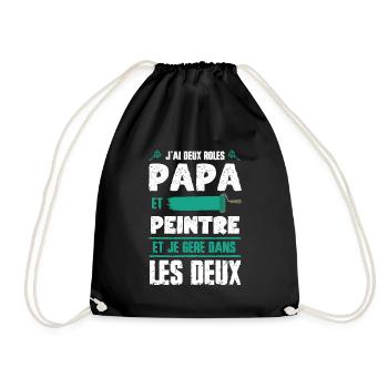 Annonce Grossesse Papa Peintre Bâtiment Humour - Sac de sport léger - noir - Devant