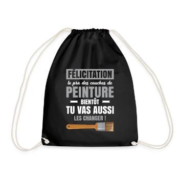 Annonce Grossesse Papa Peintre Bâtiment Humour - Sac de sport léger - noir - Devant