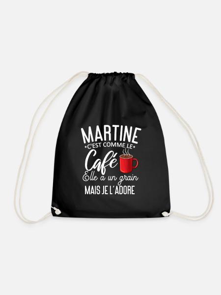 Humour Martine comme le café elle a un grain - Sac de sport léger - noir