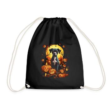 Halloween Dogs Fun Trick or Treat Spooky Dogs - Drawstring Bag - black - Front