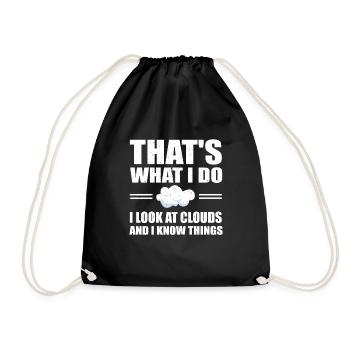 Funny Weather Watcher Outfit Meteorologist Storm - Drawstring Bag - black - Front