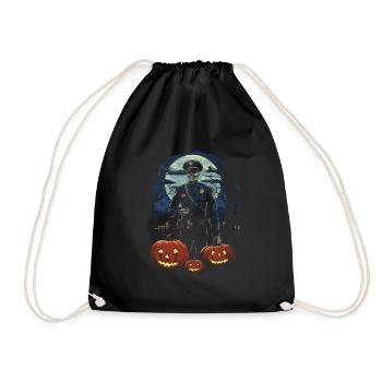 Halloween Polizist Zombie Kostüm Spukige Polizei - Turnbeutel - Schwarz - Vorne