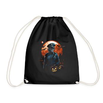 Halloween Polizist Zombie Kostüm Spukige Polizei - Turnbeutel - Schwarz - Vorne