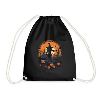 Hexenflug zum Gruseln Halloween Hexen - Turnbeutel - Schwarz - Vorne