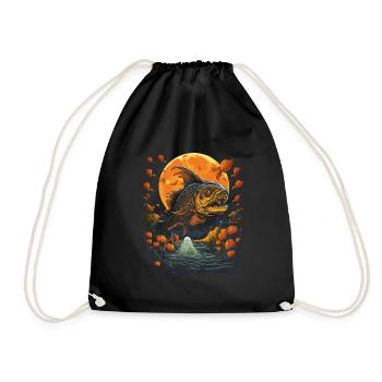 Spooky Waters for Fishing Halloween Fishing - Drawstring Bag - black - Front