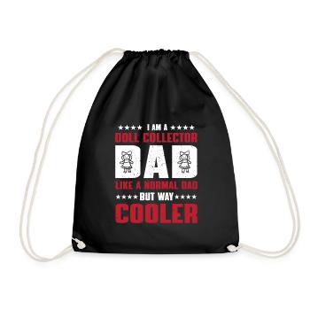 Doll collector dad - Drawstring Bag - black - Front
