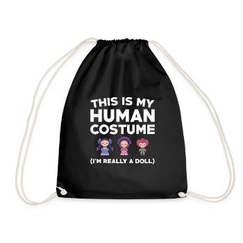 Funny Doll Collector Saying - Drawstring Bag - black - Front