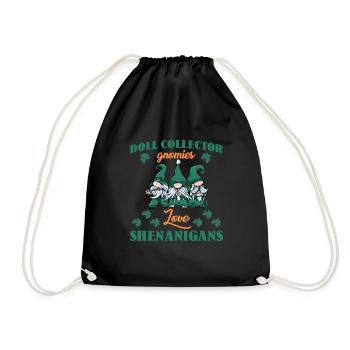 Doll Collector St. Patrick's Day Shirt - Drawstring Bag - black - Front