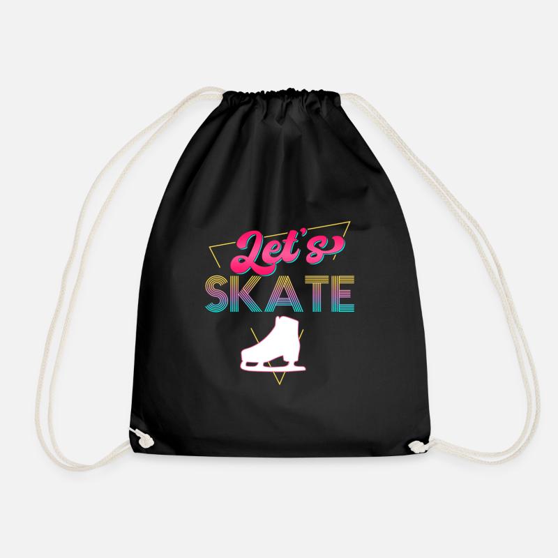 Retro 80er Jahre Eislaufen Design Eiskunstläufer - Turnbeutel - Schwarz