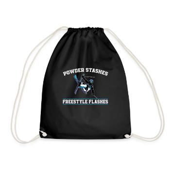 Lustiges Freestyle Ski Geschenk - Turnbeutel - Schwarz - Vorne