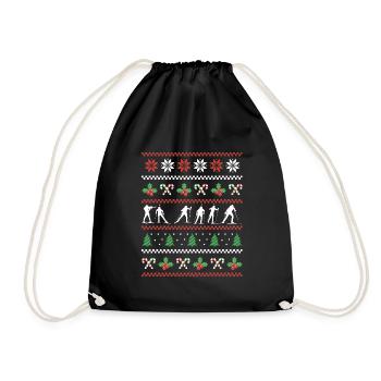 Biathlon Ugly Christmas Design - Drawstring Bag - black - Front