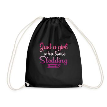 Design de fille de luge - Sac de sport léger - noir - Devant