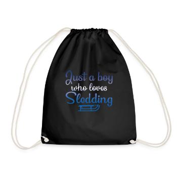 Sledding Boys Design - Drawstring Bag - black - Front