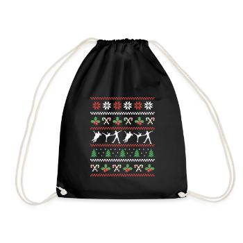 Hässliches Weihnachten Eistanz Design - Turnbeutel - Schwarz - Vorne