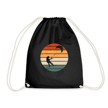 Snowkiter Outfit Snowboard Kite - Drawstring Bag - black - Front