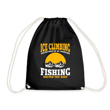 Les amateurs d’escalade sur glace et de pêche - Sac de sport léger - noir - Devant