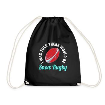 Funny Snow Rugby Saying - Drawstring Bag - black - Front