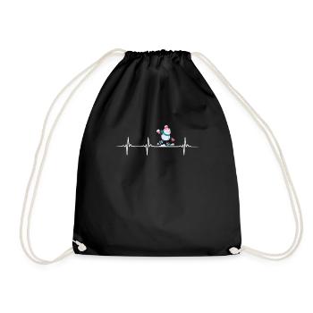 Retro Snowman Silhouette Holiday Decoration - Drawstring Bag - black - Front