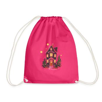 Christmas atmosphere with our home decorations - Drawstring Bag - fuchsia - Front