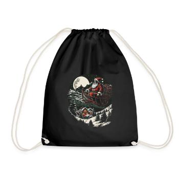 Fantasy meets festivity Santa with sleigh - Drawstring Bag - black - Front