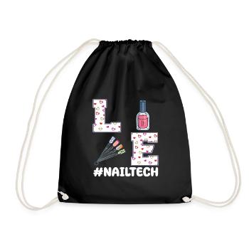 Technicienne des ongles Design de la Saint-Valentin - Sac de sport léger - noir - Devant