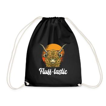 Jeu de mots moelleux Vache écossaise des Highlands - Sac de sport léger - noir - Devant