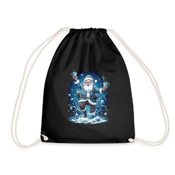 Plaisir de Noël: Père Noël ivre - Sac de sport léger - noir - Devant