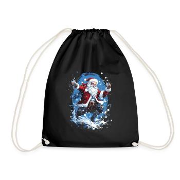 Plaisir de Noël: Père Noël ivre - Sac de sport léger - noir - Devant