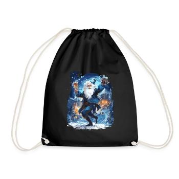 Plaisir de Noël: Père Noël ivre - Sac de sport léger - noir - Devant