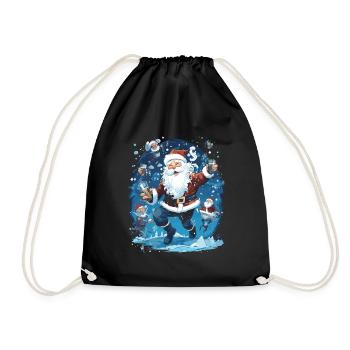 Plaisir de Noël: Père Noël ivre - Sac de sport léger - noir - Devant
