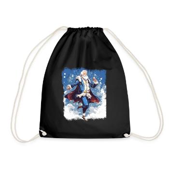 Plaisir de Noël: Père Noël ivre - Sac de sport léger - noir - Devant