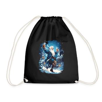 Plaisir de Noël: Père Noël ivre - Sac de sport léger - noir - Devant
