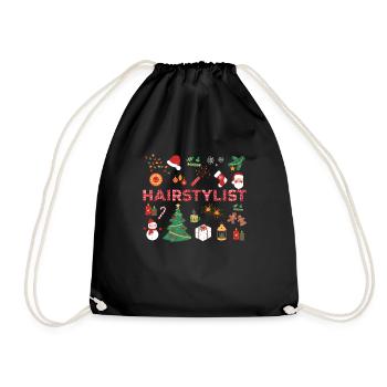 Hairstylist Weihnachtsoutfit Friseur - Turnbeutel - Schwarz - Vorne
