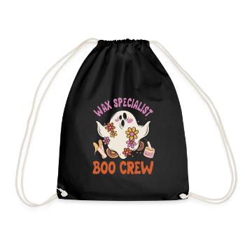 Wax Specialist Boo Crew Spooky Ghost Halloween - Drawstring Bag - black - Front